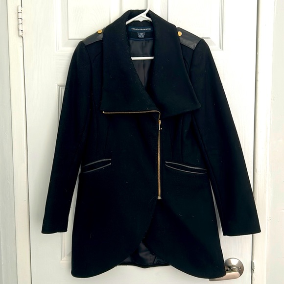 FCUK Wool and Lambskin Coat - Picture 1 of 3